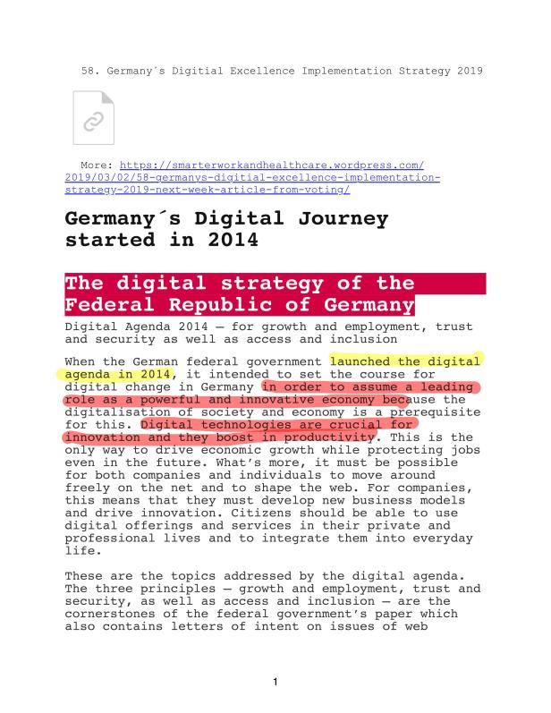 58. Germany´s Digital Excellence Implementation Strategy 2019_01
